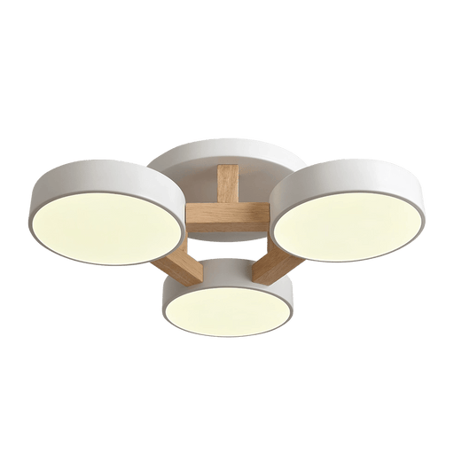 elevenpast Ceiling Light Skyline 3 Light Wood & Metal LED Ceiling Light ELR-3033-WW