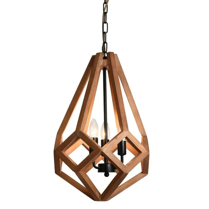 elevenpast Chandelier Shard Wooden Chandelier 3 Light ELR-4038-WB