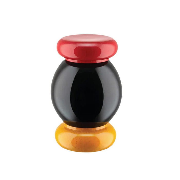 elevenpast Kitchen Appliances Black, Yellow and Red Small Wooden Salt, Pepper and Spice Grinder by Alessi ES18