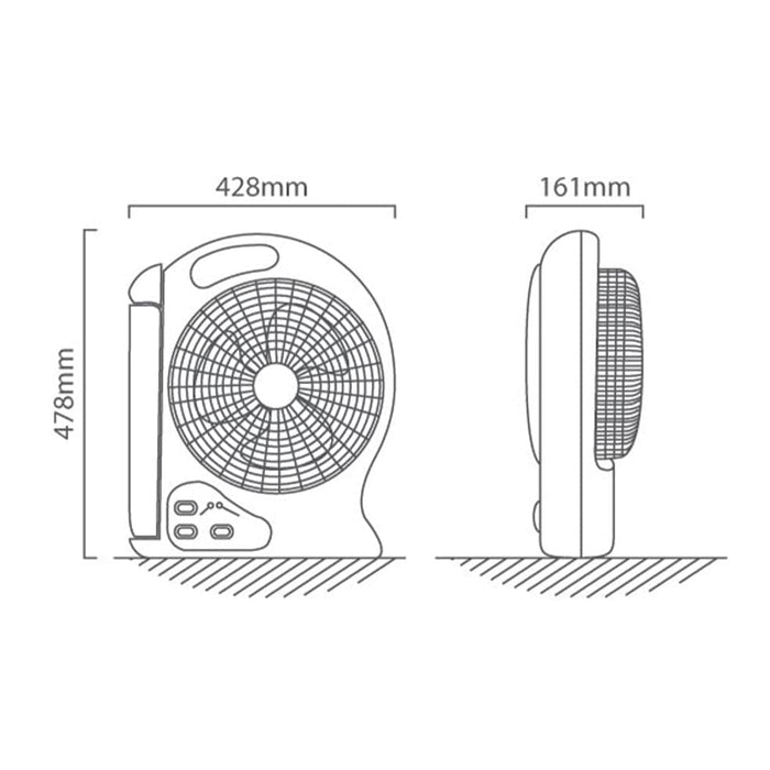 elevenpast fan Rechargeable Portable Fan - LED Desk Lamp F8-L 6009551807124