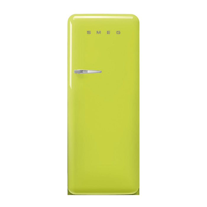 elevenpast fridge Lime Green Smeg Single Door 50's Style Refrigerator - Right Hinge FAB28RLI5 8017709299255