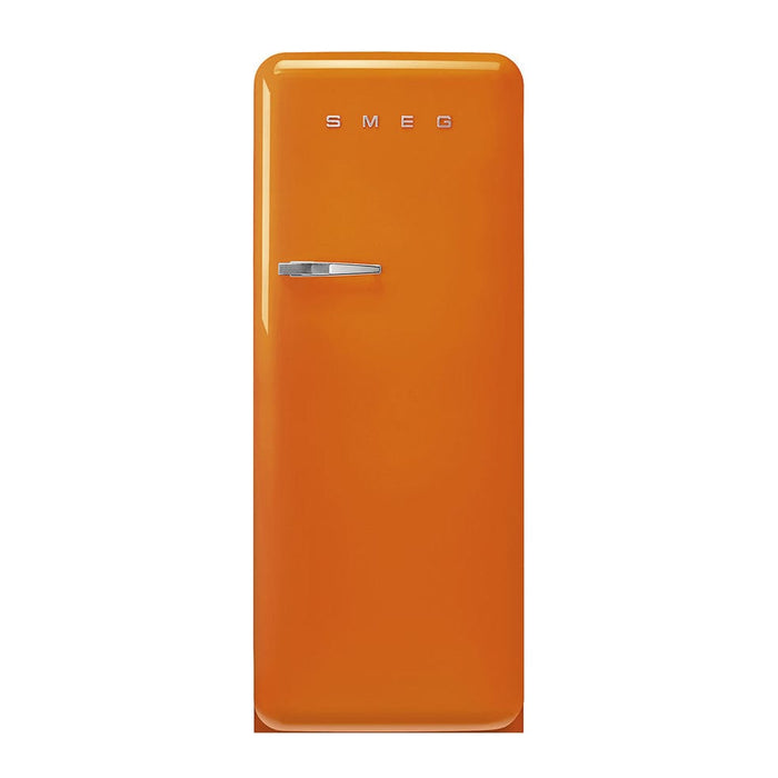 elevenpast fridge Orange Smeg Single Door 50's Style Refrigerator - Right Hinge FAB28ROR5 8017709299262