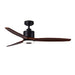 elevenpast Ceiling Fans Three Blade Fan with LED Light | Black and Natural FCF044 BLACK WOOD 6007226066975