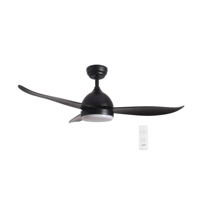 elevenpast Ceiling Fans Harry Metal Ceiling Fan with LED Light Black FCF080 MATT BLACK 6007226080124