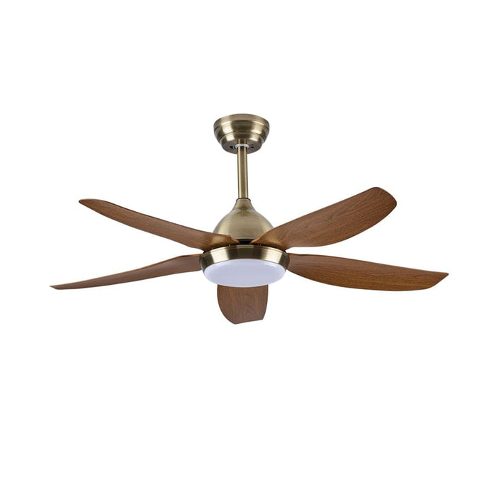 elevenpast Ceiling Fans Antique Brass and Brown Tundra Metal Ceiling Fan with LED Light Black | White | Brown FCF097 ANTIQUE 6007226087161