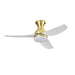 elevenpast Ceiling Fans Antique Brass and White Dorothy Metal Ceiling Fan with LED Light FCF101 BRASS 6007226087208