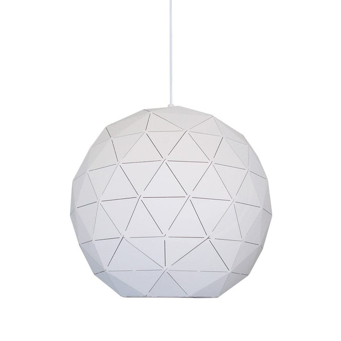 elevenpast Pendant Lights Large Laser Cut Metal Ball Pendant Light White | 3 Sizes G-KLCH-820-L/WH