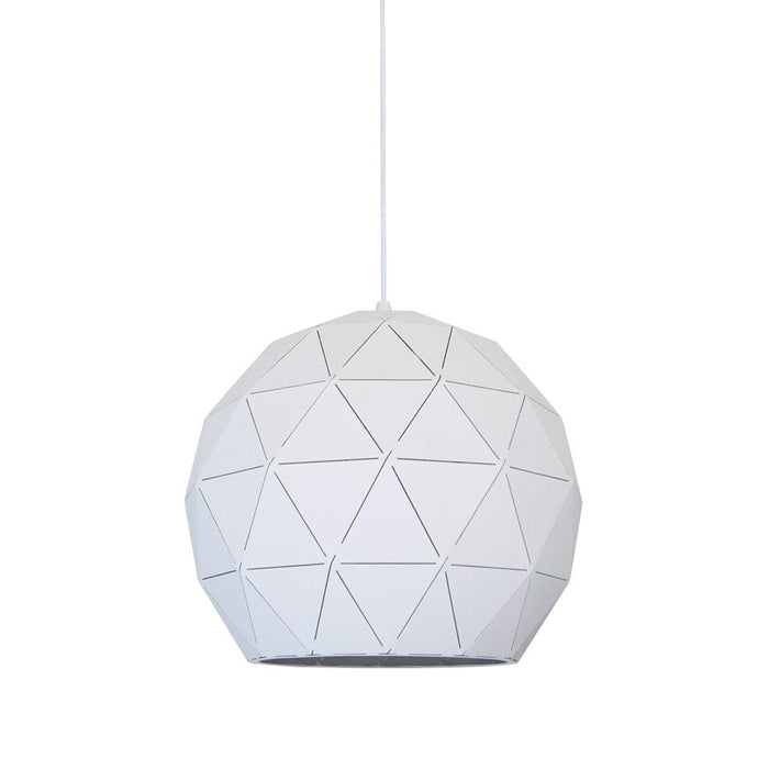 elevenpast Pendant Lights Medium Laser Cut Metal Ball Pendant Light White | 3 Sizes G-KLCH-820-M/WH