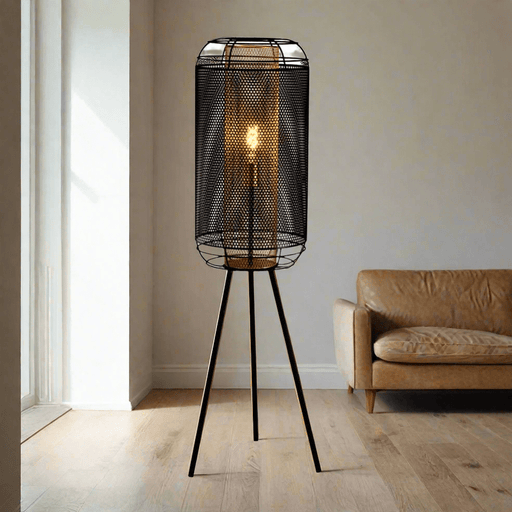 elevenpast Pendant Boston Floor Lamp Black and Gold Mesh G-KLT-8103F 633710851534