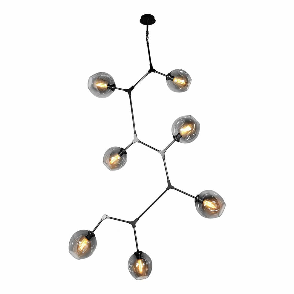 Molecule Chandelier 7 Light Vertical Black | Gold | elevenpast