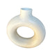 elevenpast Vases Medium Hollow Doughnut Shape Ceramic Vase White Medium | Large HY2196Y