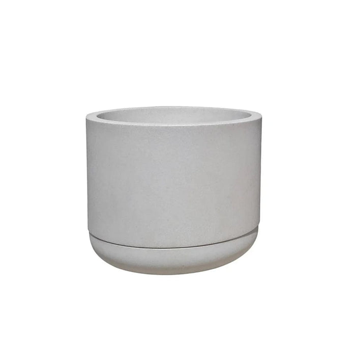 elevenpast Pots & Planters Small Match Cylinder Japi Planter with Saucer White JCMC35B