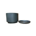 elevenpast Pots & Planters Small Match Cylinder Japi Planter with Saucer Black JCMC35E