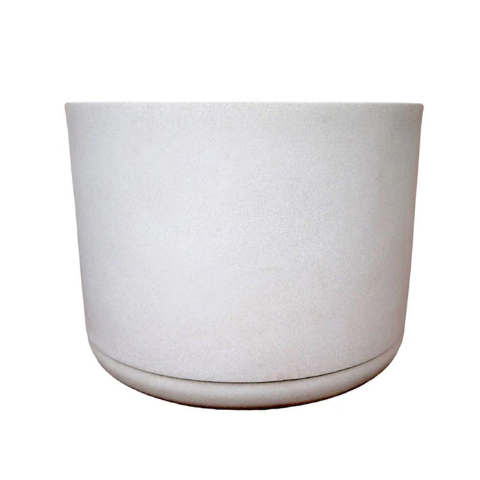 elevenpast Pots & Planters Large Match Cylinder Japi Planter with Saucer White JCMC57B