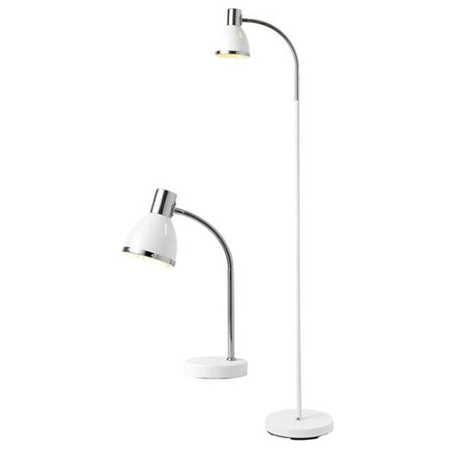 elevenpast Lamps Moda Metal Floor and Table Lamp Set White JF419 6009509988394