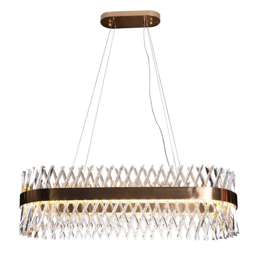 elevenpast Chandeliers Oval LED Crystal and Metal Chandelier Light Gold K-LED-9967/2