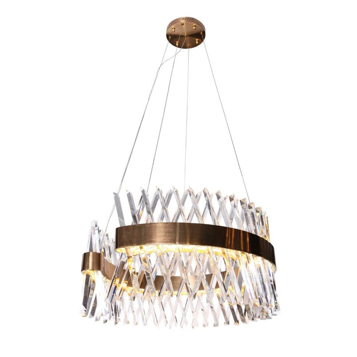 elevenpast Chandeliers Round LED Crystal and Metal Chandelier Light Gold K-LED-9967/60