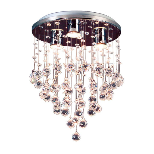 elevenpast Ceiling Light Dewdrop Metal and Crystal Ceiling Light Chrome KAV5002/3P