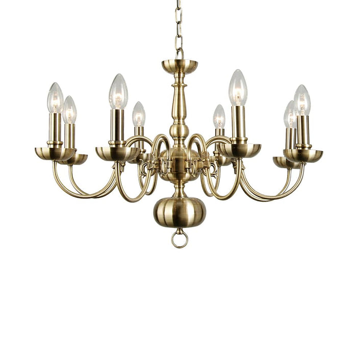 elevenpast Chandeliers Melanie Metal Chandelier Light Antique Brass KAV9001/8P-AB 340312220006