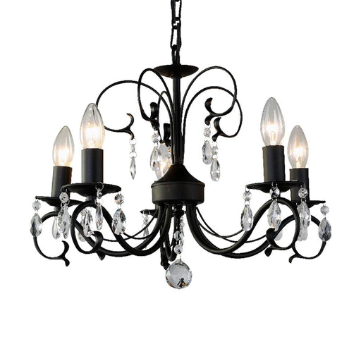 elevenpast Chandeliers Sherise Metal and Crystal Chandelier Light Black