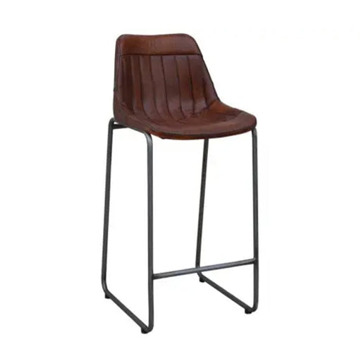 elevenpast Chairs Rustic Luxe Leather Perch Bar Chair KHM048