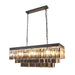 elevenpast Chandeliers Crystal Rectangular Chandelier Light Black KLCH-5515/BL