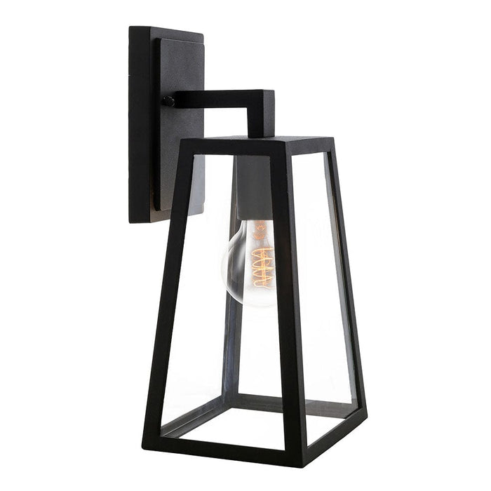 elevenpast Lighting Pyramid Outdoor Metal and Glass Wall Light Black KLG-1133