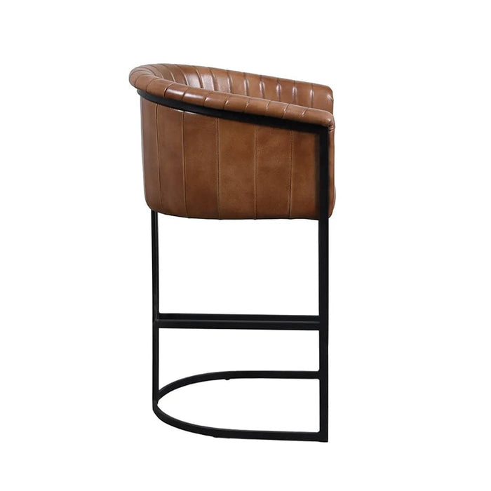 elevenpast Chairs Round Buffalo Leather Bar Chair KV037B