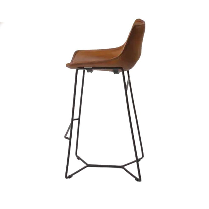 elevenpast Chairs Buffalo Leather and Metal Bar Chair KV039B