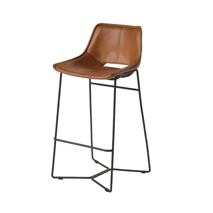 elevenpast Chairs Buffalo Leather and Metal Bar Chair KV039B