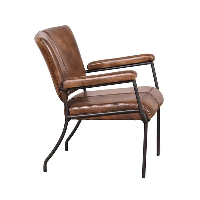 elevenpast Chairs Buffalo Leather and Metal Chair KV294