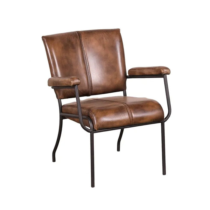 elevenpast Chairs Buffalo Leather and Metal Chair KV294