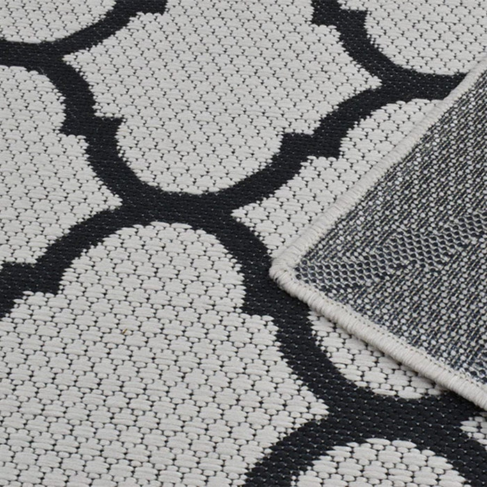 elevenpast Rug 3m x 2m Lattice White and Black Rug LATTICEWHITEWITHBLACKRUG3X2