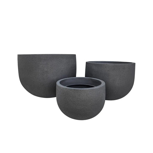 elevenpast Pots & Planters Rustic Round Japi Planter Black