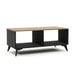 elevenpast Entertainment Centers & TV Stands 2 Open Shelves Lisbon Cofee Table Black with Oak Melamine LISBON/L7D