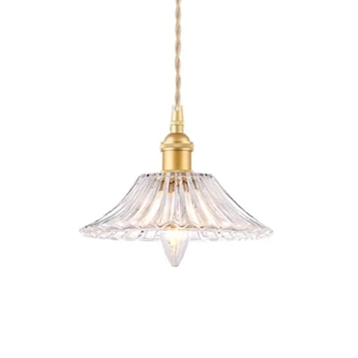 elevenpast Lighting Fixtures Vintage Vogue Cut Glass Pendant Light Satin Gold LW-KLCH-4162