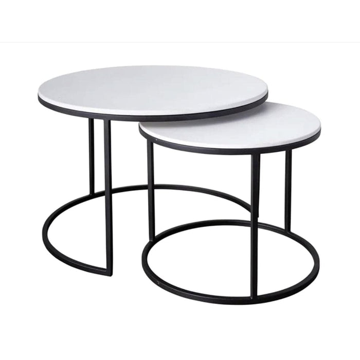 elevenpast Tables Black Moira Nesting Table Set Gold | Black MOIRANESTINGTABLEBLACK