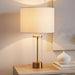 elevenpast Table Lamp Panama Glass and Gold Table Lamp Fabric Shade NB9644GOLDSHADE