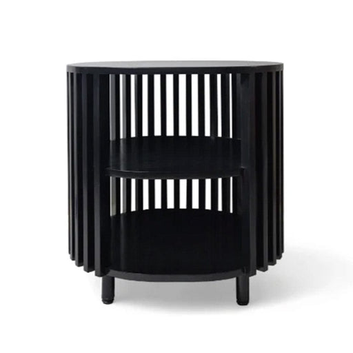 elevenpast Bedside Pedestal Nordic Wood and Metal Bedside Table Black NORDICBEDSIDETABLEBLACK