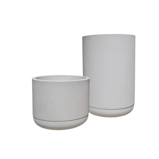 elevenpast Pots & Planters Match Cylinder Japi Planter with Saucer White