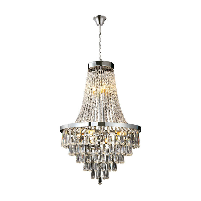 elevenpast Chandeliers Quinn Aluminium and Crystal Chandelier Light Chrome OM503