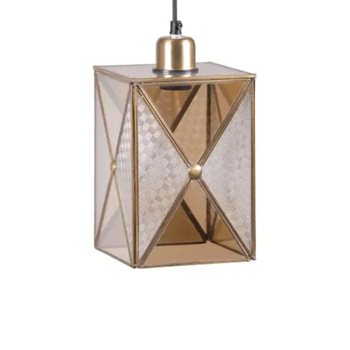 elevenpast Pendant Lights Square Elegance Metal and Glass Pendant Light OM831