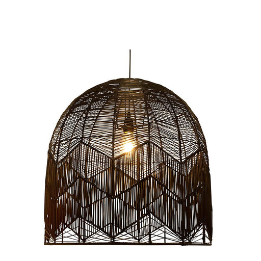 elevenpast Medium / Black Toulon Pendant Light - Woven Rattan | 3 colours P1277B