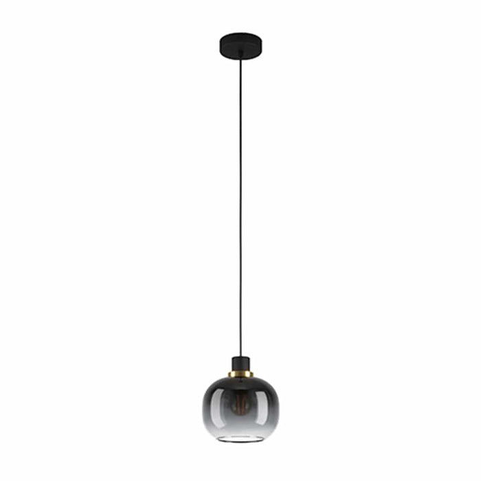 elevenpast Pendant Oilella Glass and Metal Pendant Light Black P1308 9002759996161