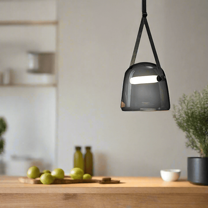 elevenpast Pendant Lights Oslo Smokey Glass Integrated LED Pendant Light P1323 6009551809531