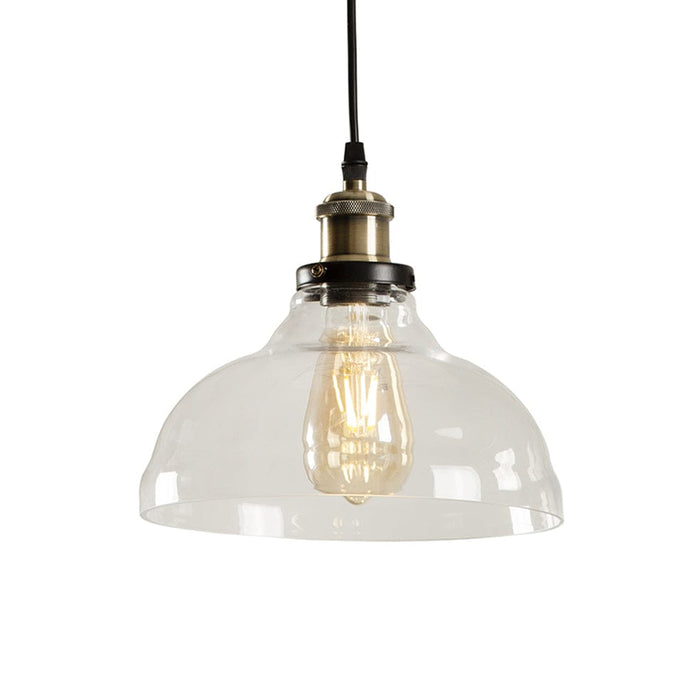 elevenpast Pendant Lights Farmhouse Glass and Metal Pendant Light Antique Brass P485 6007328367246