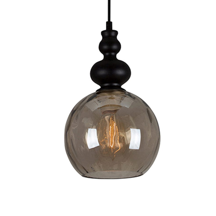 elevenpast Pendant Amber Vic Glass and Metal Pendant Light Amber | Smokey P916AM 6007328386810