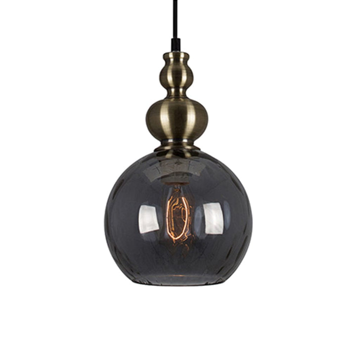 elevenpast Pendant Smokey Vic Glass and Metal Pendant Light Amber | Smokey P916SM 6007328386827