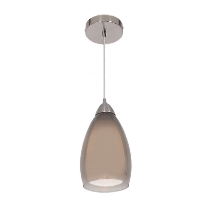 elevenpast Pendant Smoke Nelia Satin Chrome Pendant Light in Smoke | White PEN044SMOKE 6007226052275