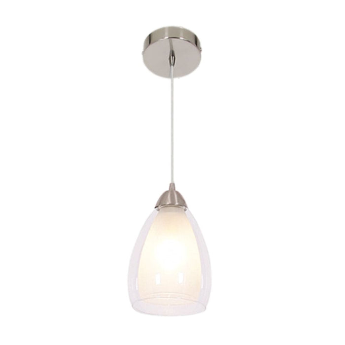 elevenpast Pendant White Nelia Satin Chrome Pendant Light in Smoke | White PEN044WHITE 6007226046373